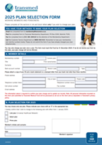 Plan selection form 2025