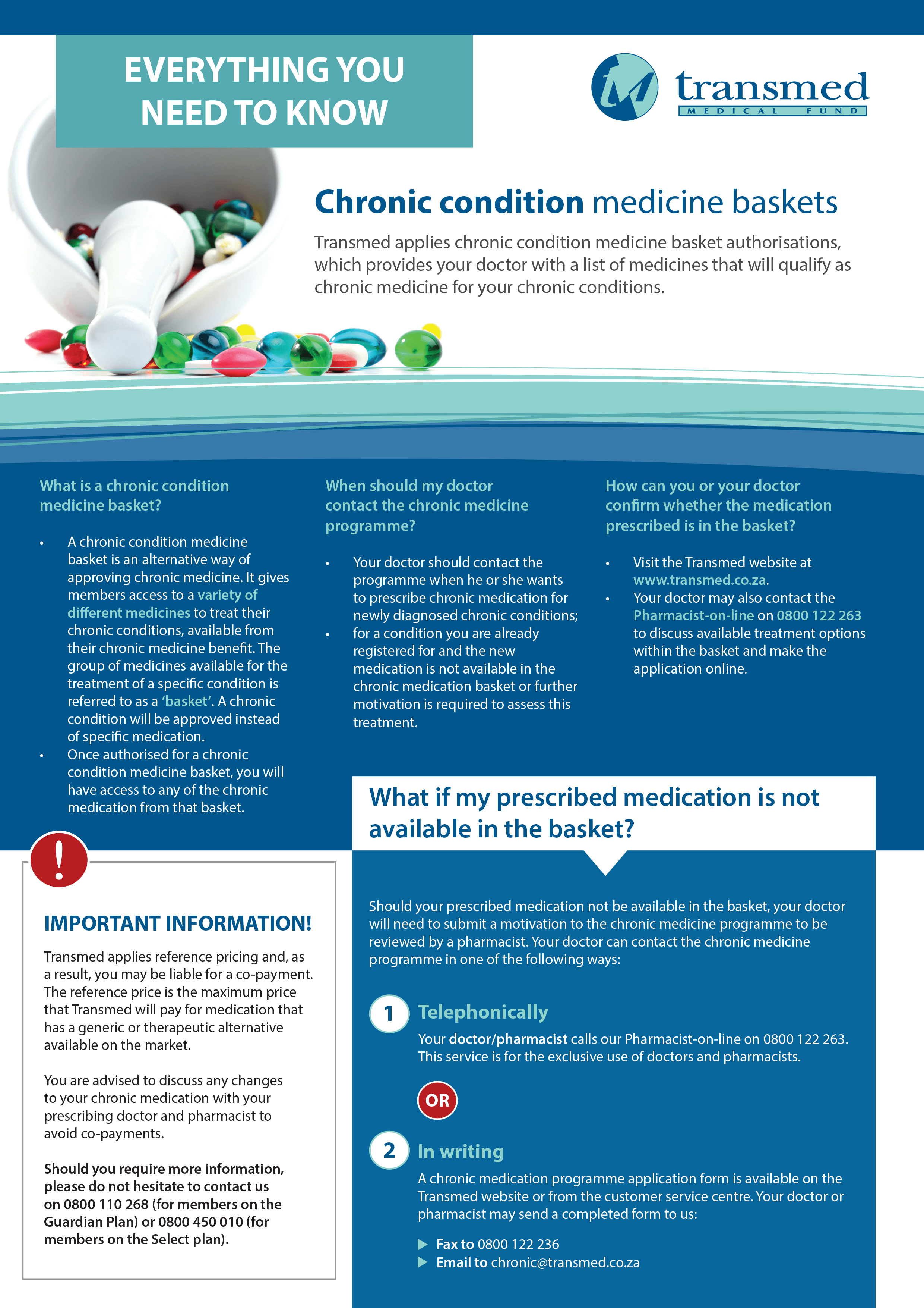 Chronic condition medicine baskets