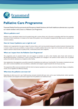 Palliative Care Programme information leaflet